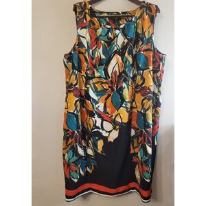 AGB WOMEN FLORAL CAREER CHURCH OFFICE GRANDMA CORE SHIFT DRESS PLUS‎ SIZE 22W